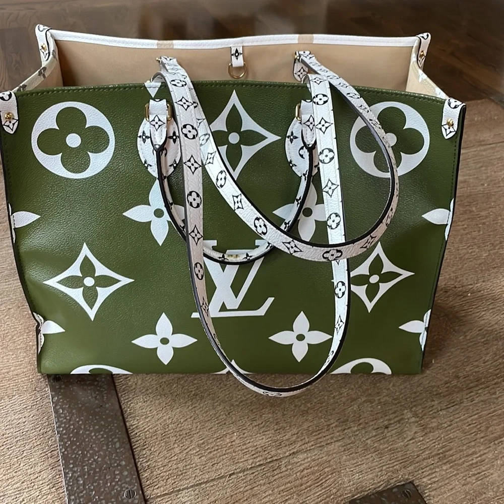 Preowned Louis Vuitton on the go khaki taupe large bag shopper - Picture 2 of 14